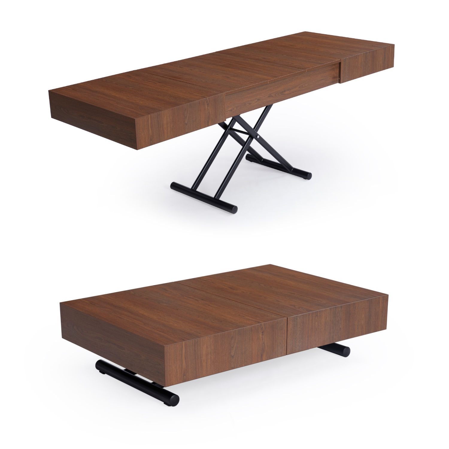 Wood Walnut + Black Legs